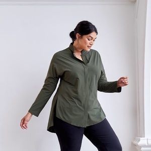 ADAY Something Borrowed shirt in moss green